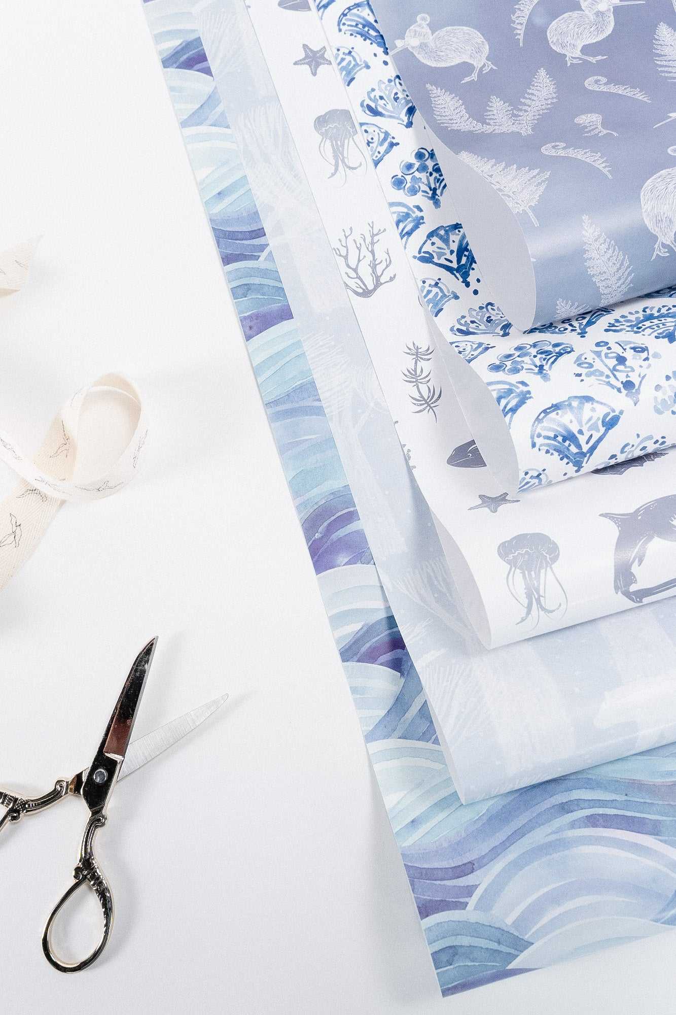 Hues of Blues Wrapping Paper Kit