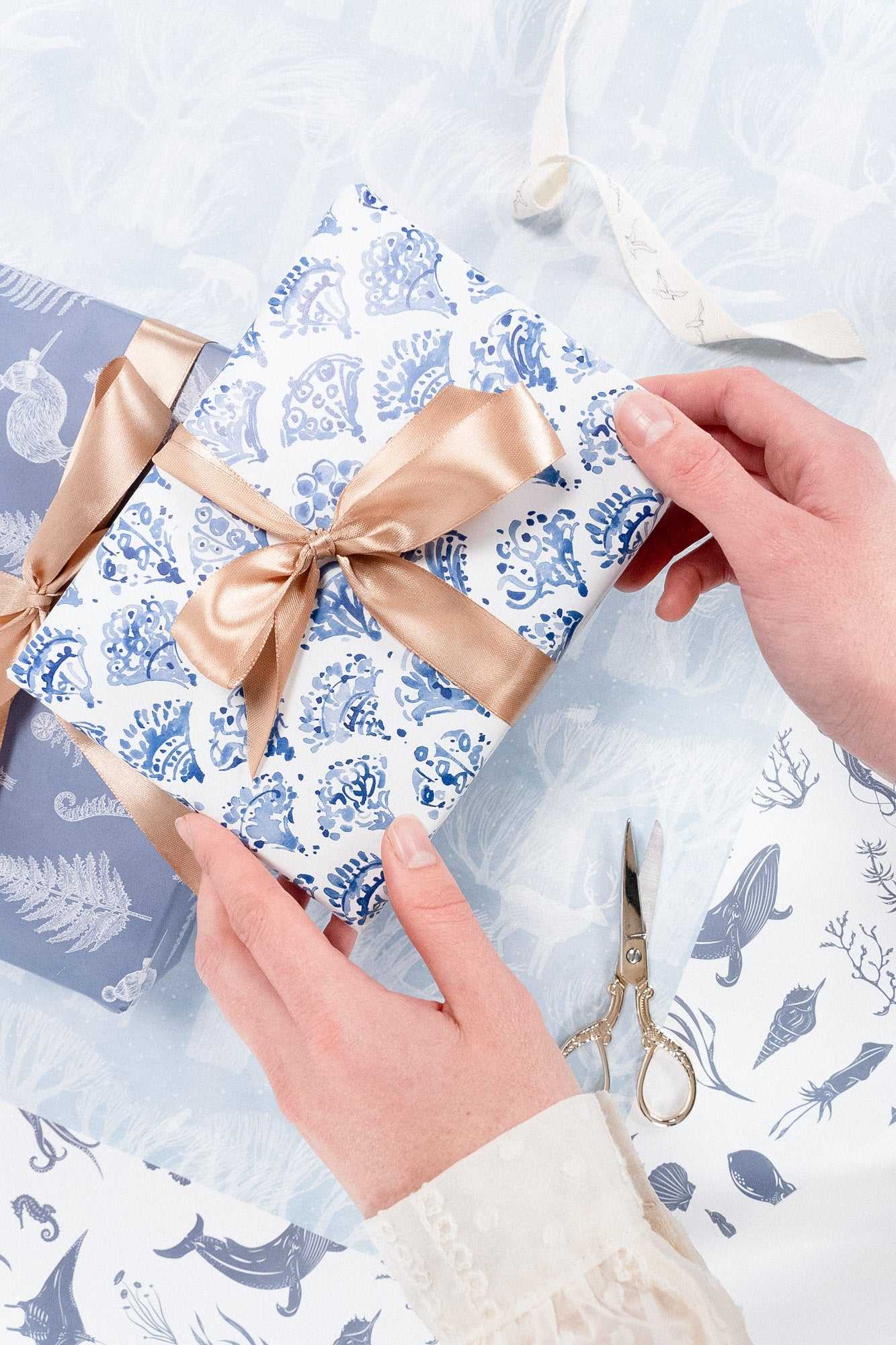 Hues of Blues Wrapping Paper Set