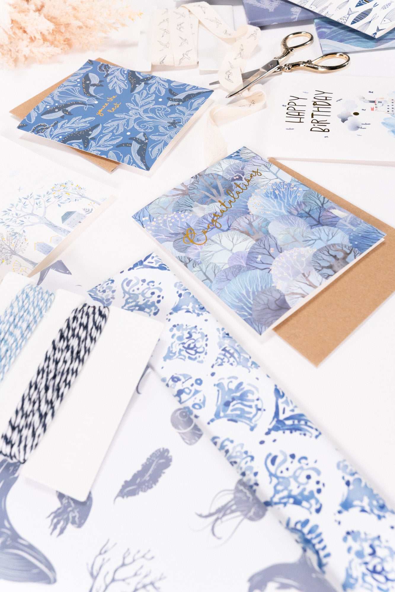 Hues of Blues Wrapping Paper Kit