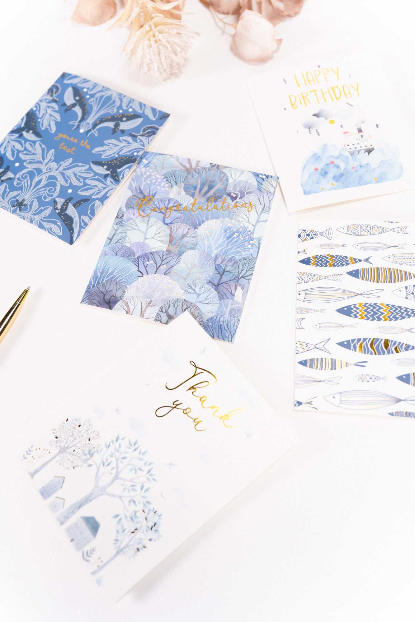 Hues of Blues Wrapping Paper Kit